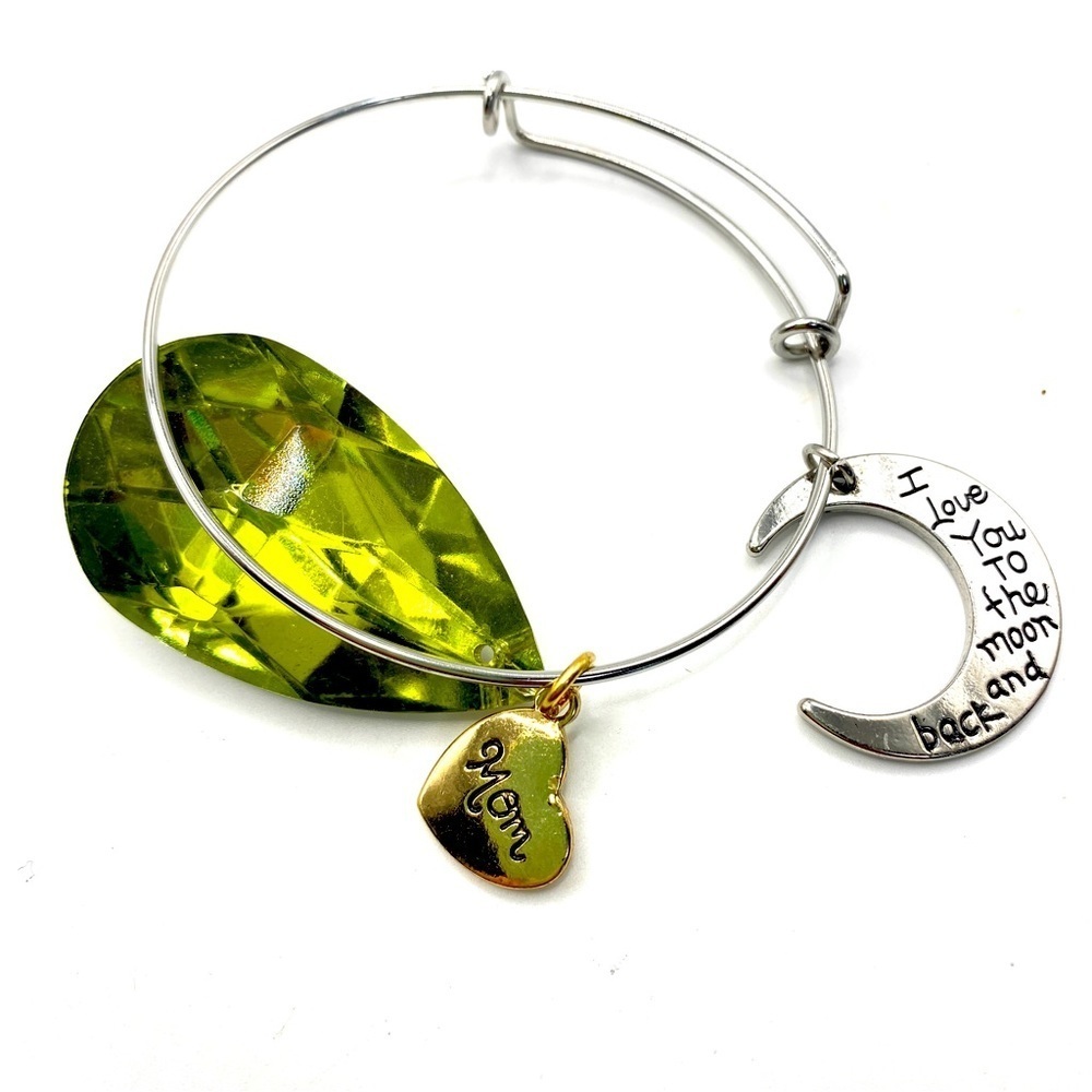 Mom Love You To The Moon Silver Tone Bracelet NWOT
